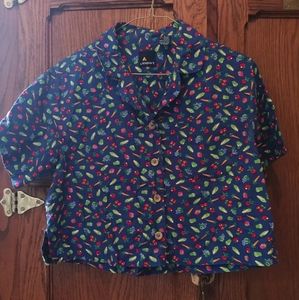 Vintage Liz Claiborne LizSport Garden Print Top